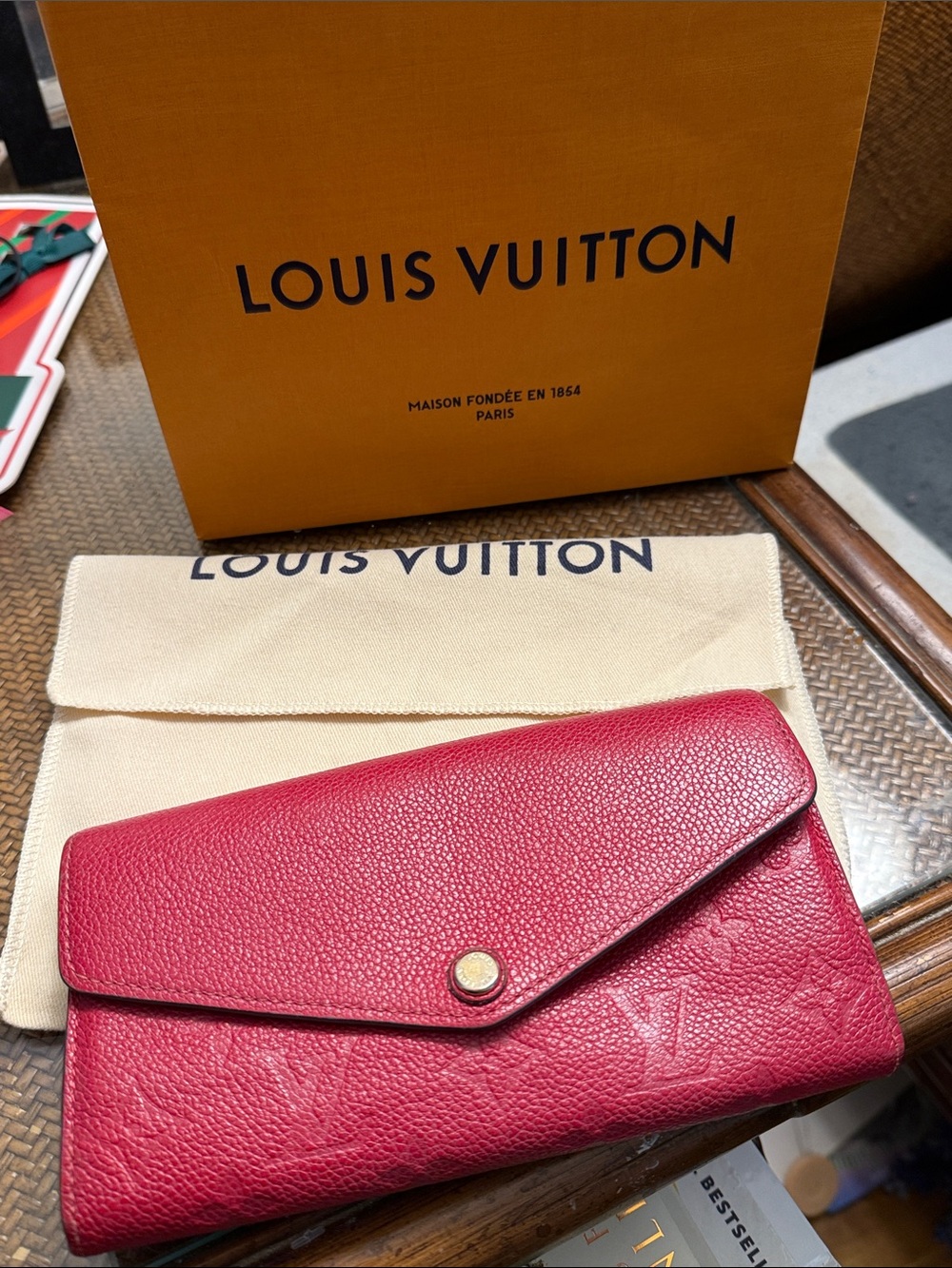 Louis Vuitton Women's Monogram Empreinte Red Wallet